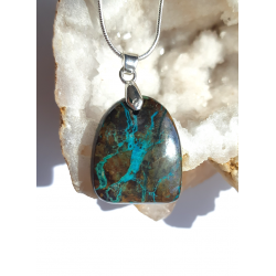 Pendentif Chrysocolle 'Lave bleue'