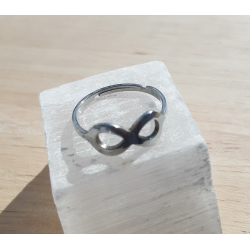 Bague 'Infini' Acier inoxydable, argentée, ajustable