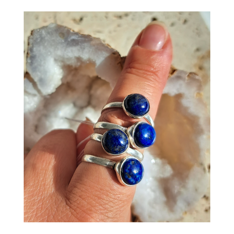 Bague Lapis Lazuli 'Khéops' en argent sterling 925, taille 8