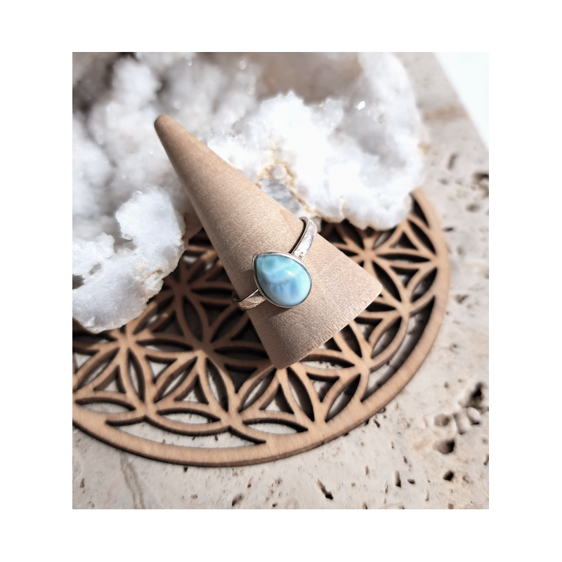 Bague Larimar "Punta Cana" en argent sterling 925, taille 9