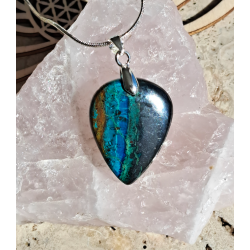 Pendentif Chrysocolle/shattuckite 'Tropiques'