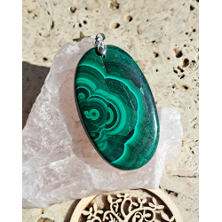 Pendentif Malachite 'Tourbillon' qualité extra