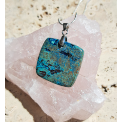 Pendentif Chrysocolle / shattuckite 'Seychelles'