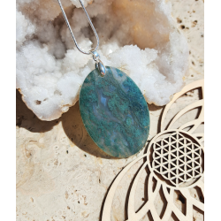 Pendentif Agate Mousse 'Cascade verte'