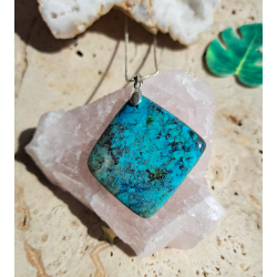 Pendentif Chrysocolle / shattuckite 'Lagoon'