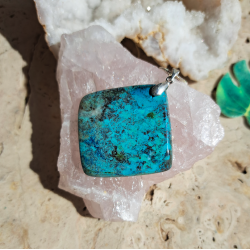 Pendentif Chrysocolle / shattuckite 'Lagoon'