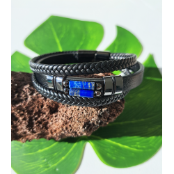 Bracelet Homme 19cm Lapis...